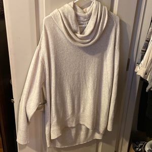 Cream Cowl Neck Tunic Sweater
